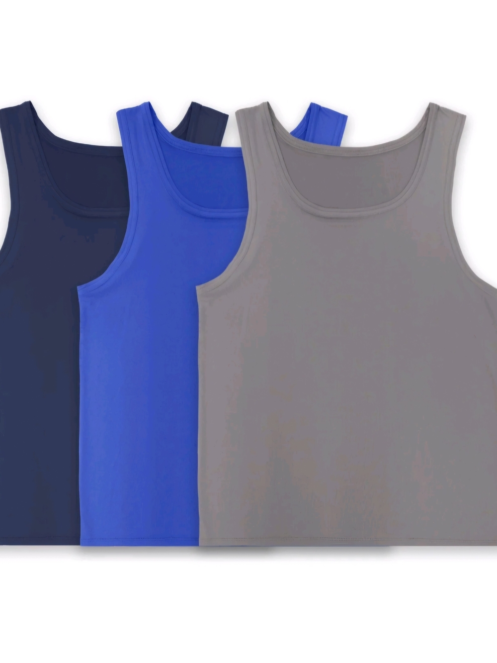 Fruit of the Loom. 3-Pack Tank Tops in Navy, Royal Blue, and Gray. Size S. NWT.